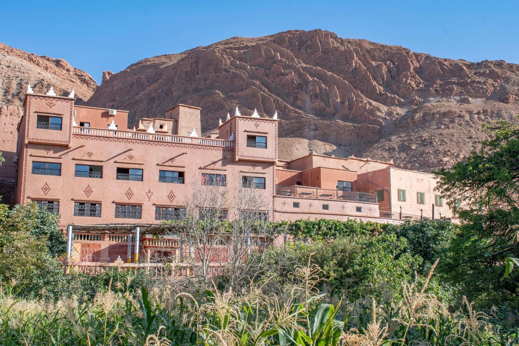 Kasbah architecture of Village Boutghrar beneath the mountains
