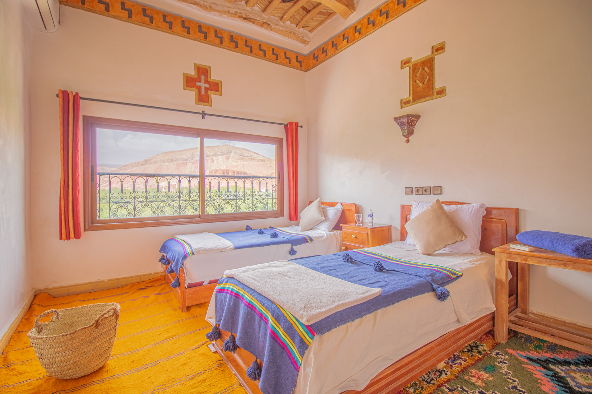 Twin Room at Hotel Awayou Valée Rose in Boutghrar, Rose Valley